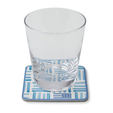 Graphic Printed coaster 6-pack - Blue-White - Lexington