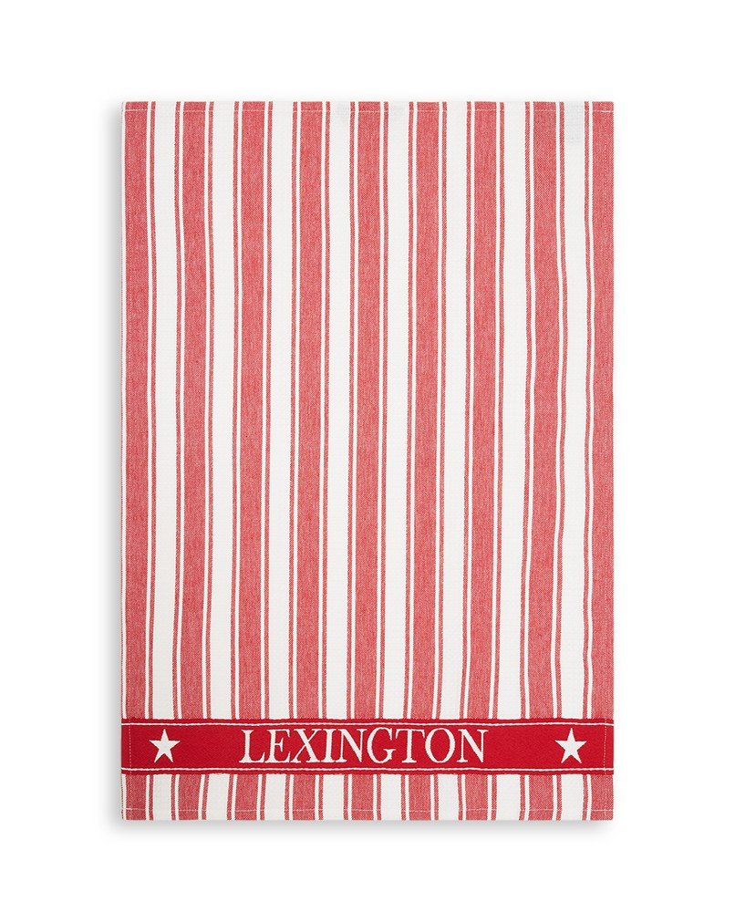 Lexington Icons striped kitchen towel Waffle 50x70 cm Red-white