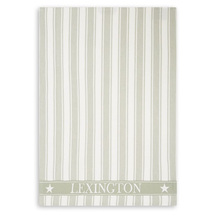 Icons Waffle Striped kitchen towel 50x70 cm, sage green-white Lexington