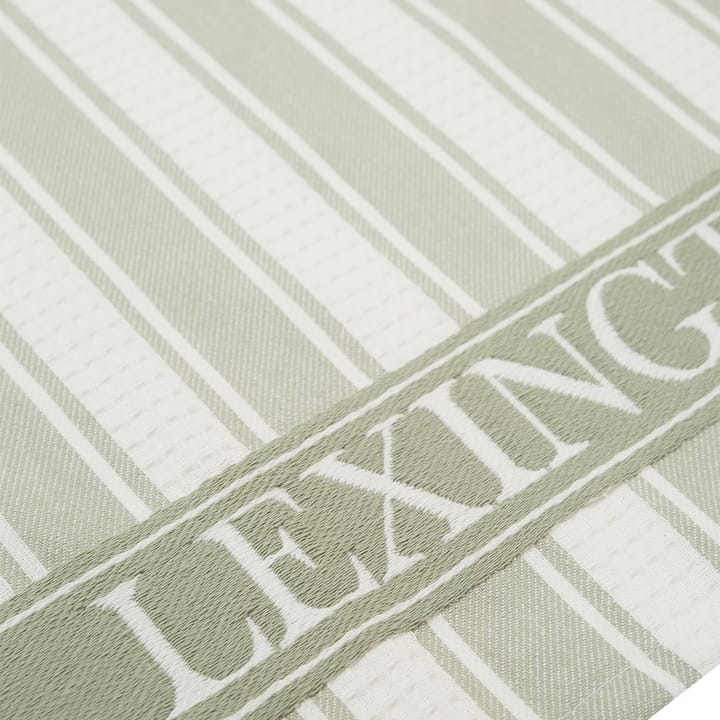 Icons Waffle Striped kitchen towel 50x70 cm, sage green-white Lexington