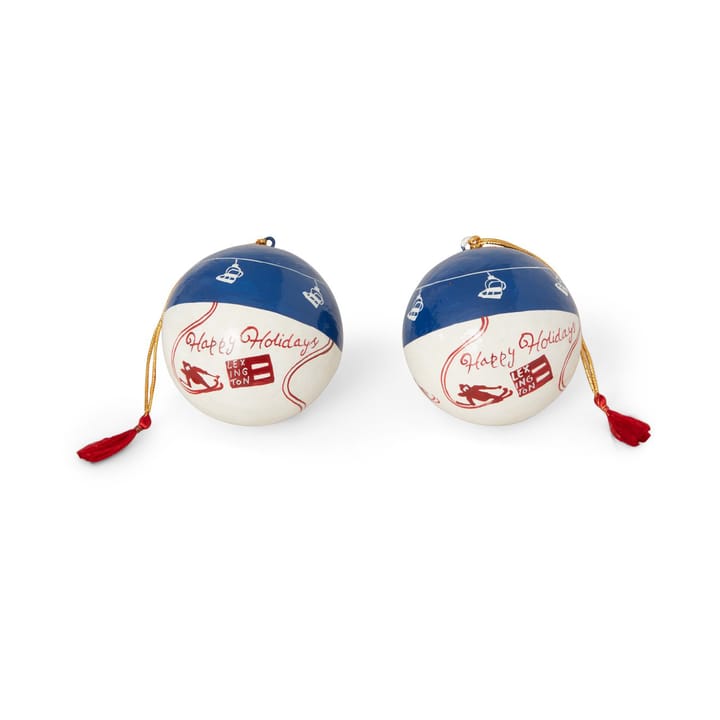 Lexington Papier Maché Christmas tree ball 2-pack
, Blue-white-red Lexington