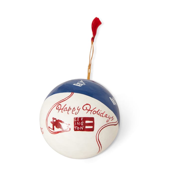 Lexington Papier Maché Christmas tree ball 2-pack
, Blue-white-red Lexington