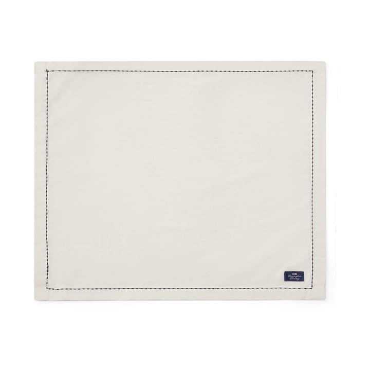 Org Cotton Oxford placemat stitches 40x50 cm - Beige-dark grey - Lexington