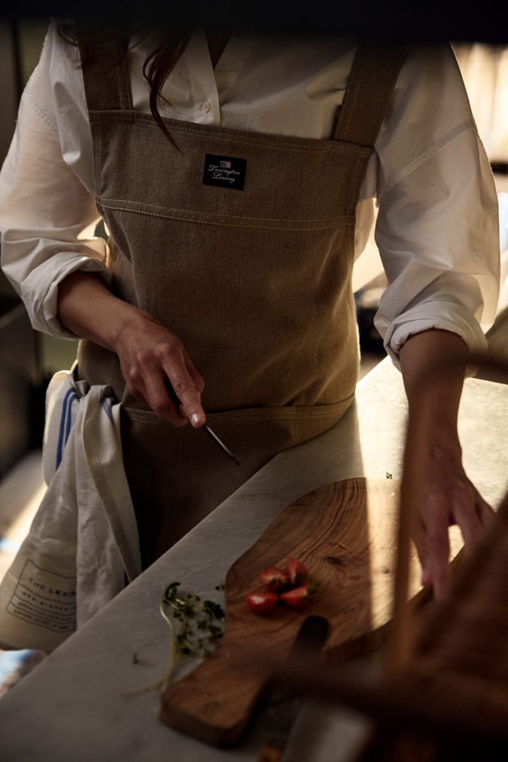 Organic Cotton Twill apron, Beige Lexington