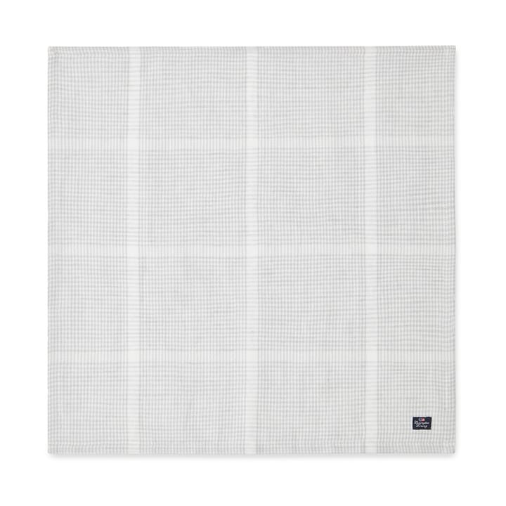 Pepita Check Cotton Linen fabric napkin 50x50 cm, White-light grey Lexington