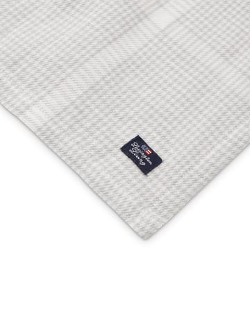 Pepita Check Cotton Linen fabric napkin 50x50 cm - White-light grey - Lexington