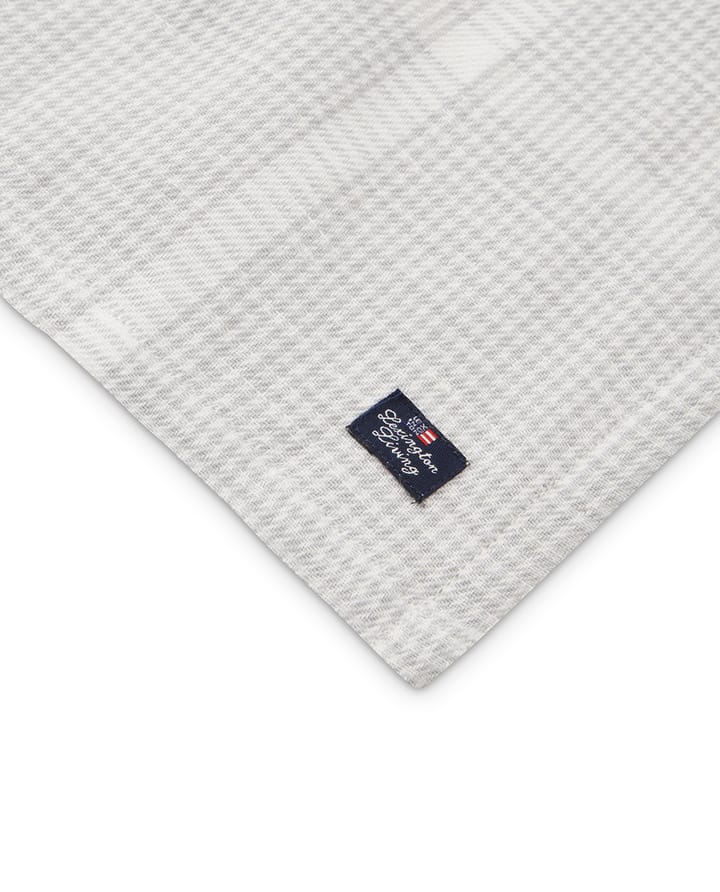 Pepita Check Cotton Linen fabric napkin 50x50 cm, White-light grey Lexington