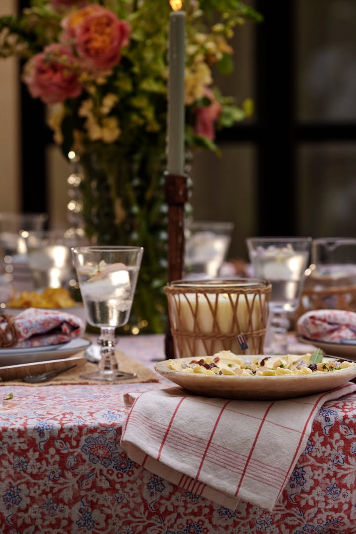 Printed Flowers Recycled Cotton tablecloth 150x250 cm, Coral Lexington