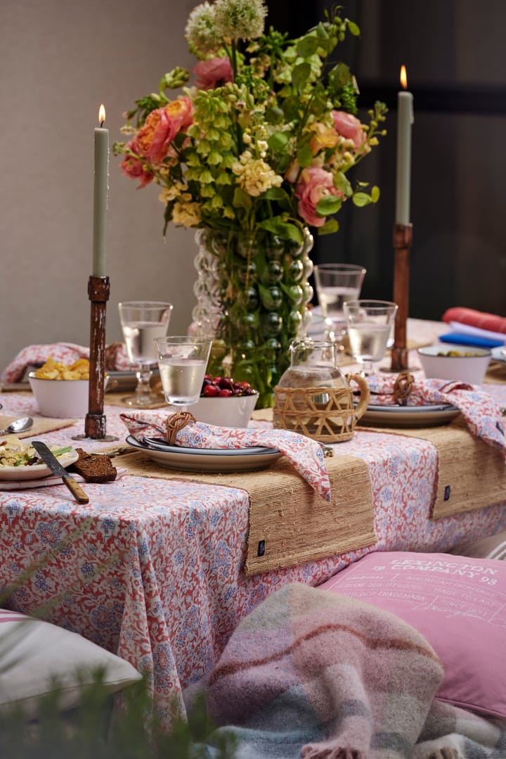 Printed Flowers Recycled Cotton tablecloth 150x250 cm, Coral Lexington