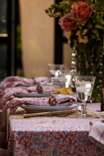 Printed Flowers Recycled Cotton tablecloth 150x250 cm - Coral - Lexington