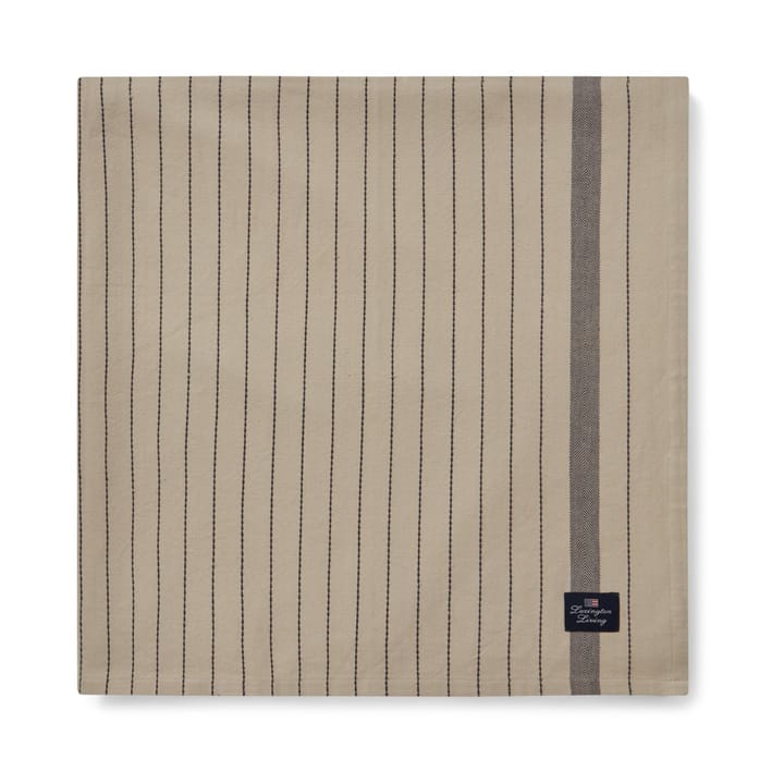 Striped Organic Cotton tablecloth 150x250 cm - Beige-dark grey - Lexington