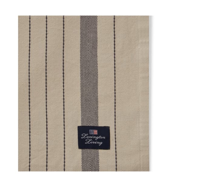 Striped Organic Cotton tablecloth 150x250 cm, Beige-dark grey Lexington