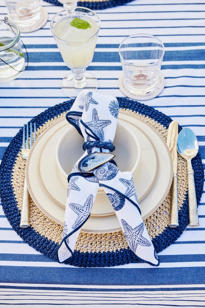 Striped Organic Cotton tablecloth 150x350 cm, Navy Lexington