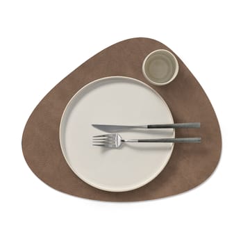 Cloud placemat reversible curve L 1 pcs - Black-brown - LIND DNA