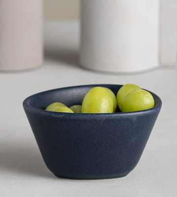 Curve Stoneware bowl S 10x11 cm - navy blue - LIND DNA