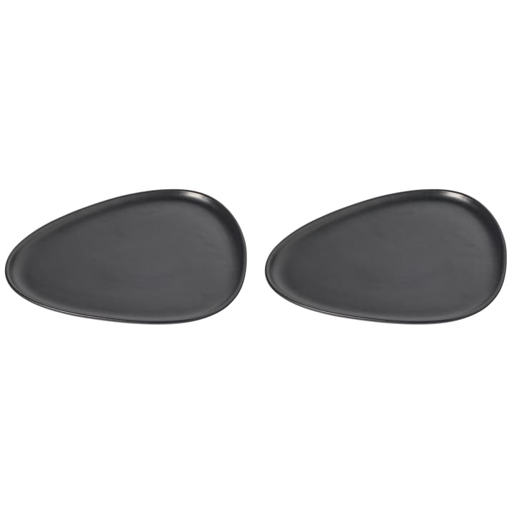 Curve Stoneware dinner plate 2-pack, Black LIND DNA