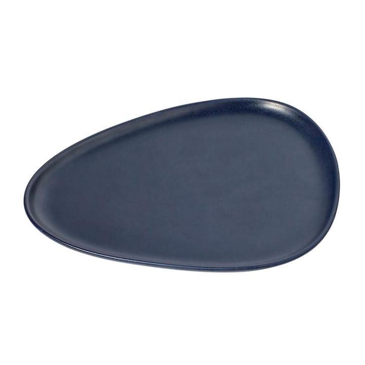 Curve Stoneware plate 26x30 cm, navy blue LIND DNA