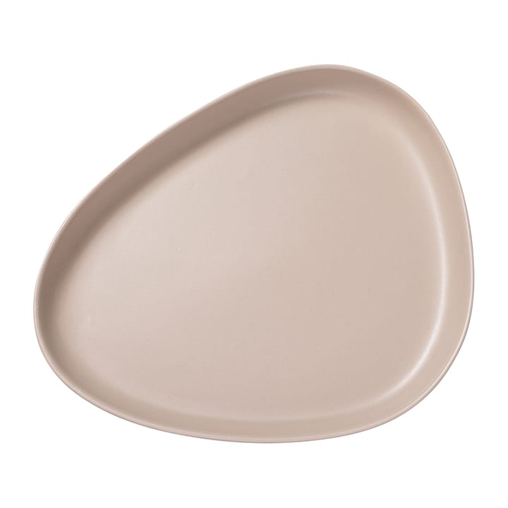 Curve Stoneware serving saucer 30x35 cm - Sand - LIND DNA