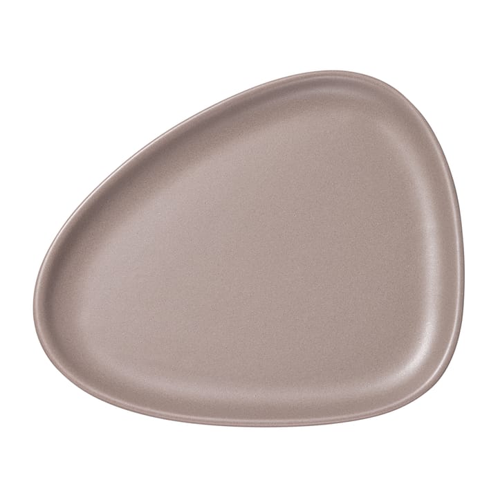 Curve Stoneware small plate 19x22 cm, Warm Grey LIND DNA