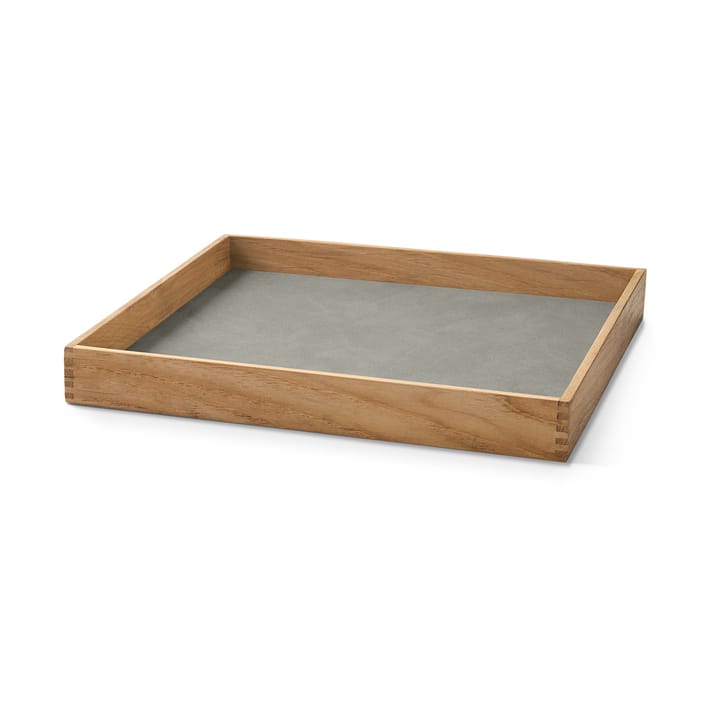 Even teak tray square S, Nupo light grey LIND DNA