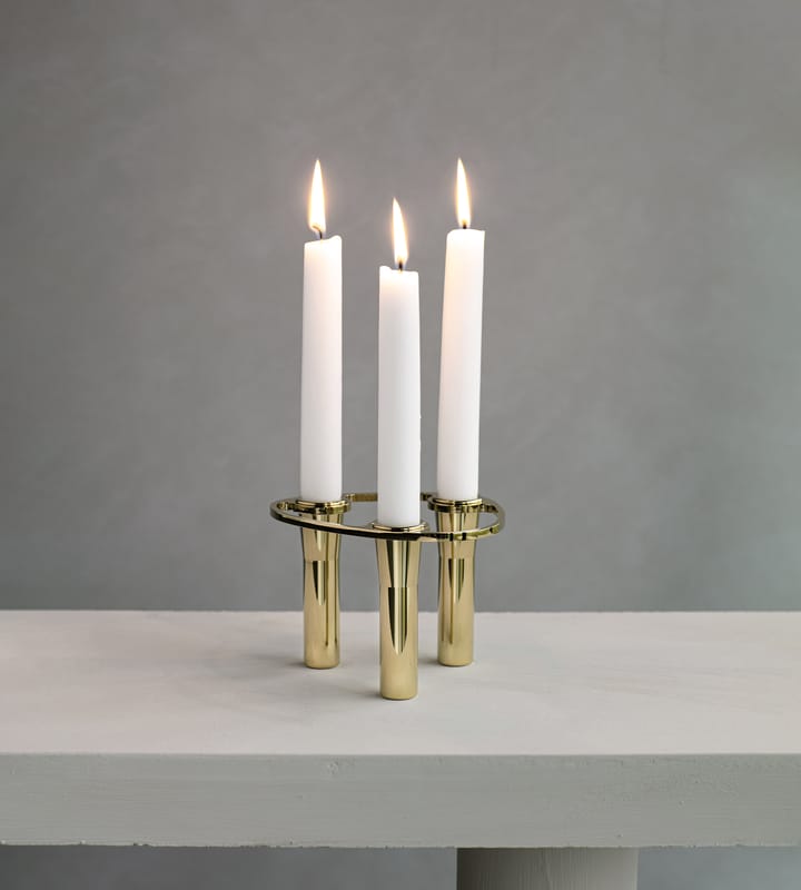 Lind Curve combinable candle sticks 24K gold plated, Triple LIND DNA