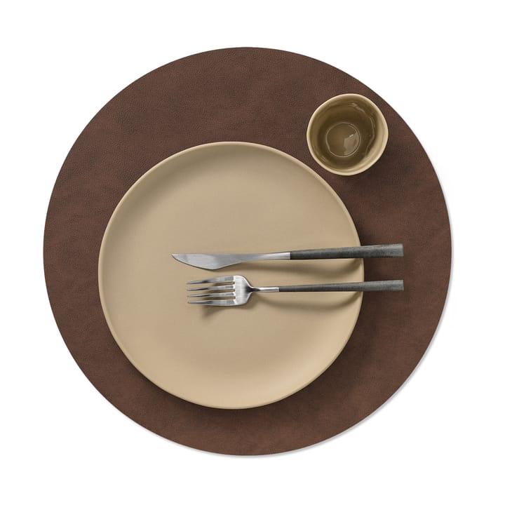 Nupo placemat circle XL, Dark brown LIND DNA