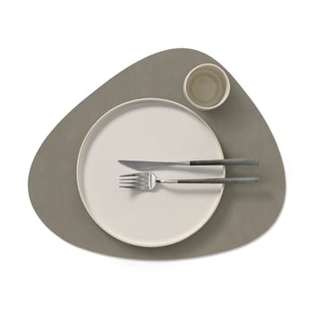 Nupo placemat reversible curve L 1 pc - Linen-Flint grey - LIND DNA