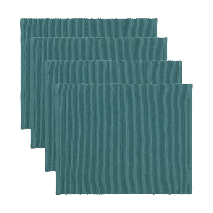 Uni placemat 35x46 cm 4-pack - Dark gray-turquoise - Linum