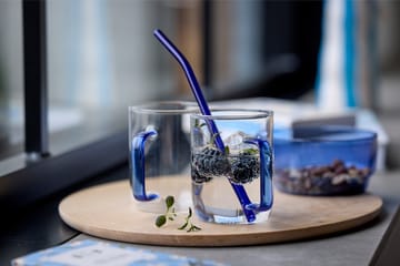 Lyngby Glas straws 21.5 cm 4-pack - Blue - Lyngby Glas