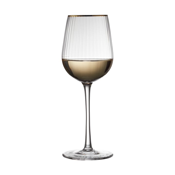 Palermo Gold white wine glass 30 cl 4-pack, Clear-gold Lyngby Glas