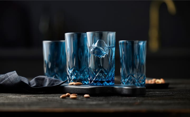 Sorrento highball glass 38 cl 4-pack, Blue Lyngby Glas