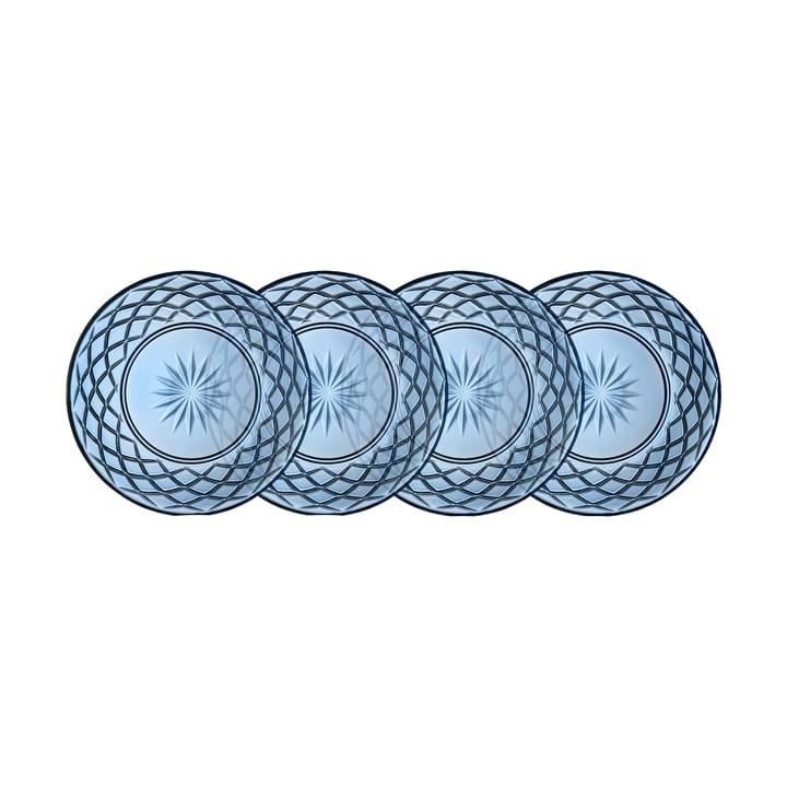 Sorrento plate Ø21 cm 4-pack, Blue Lyngby Glas