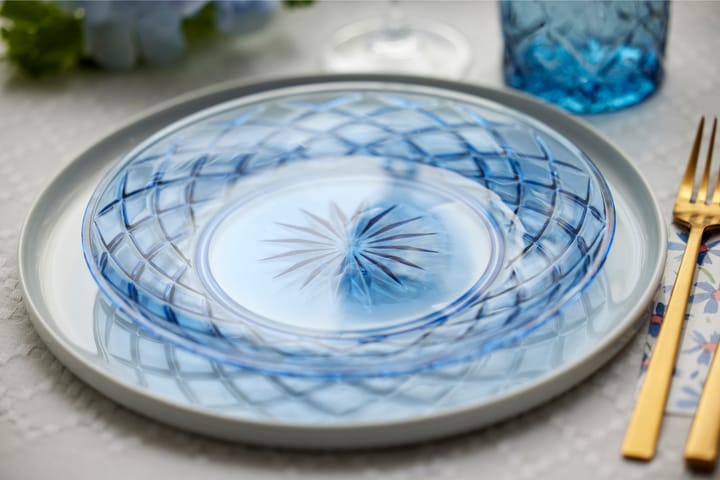 Sorrento plate Ø21 cm 4-pack, Blue Lyngby Glas