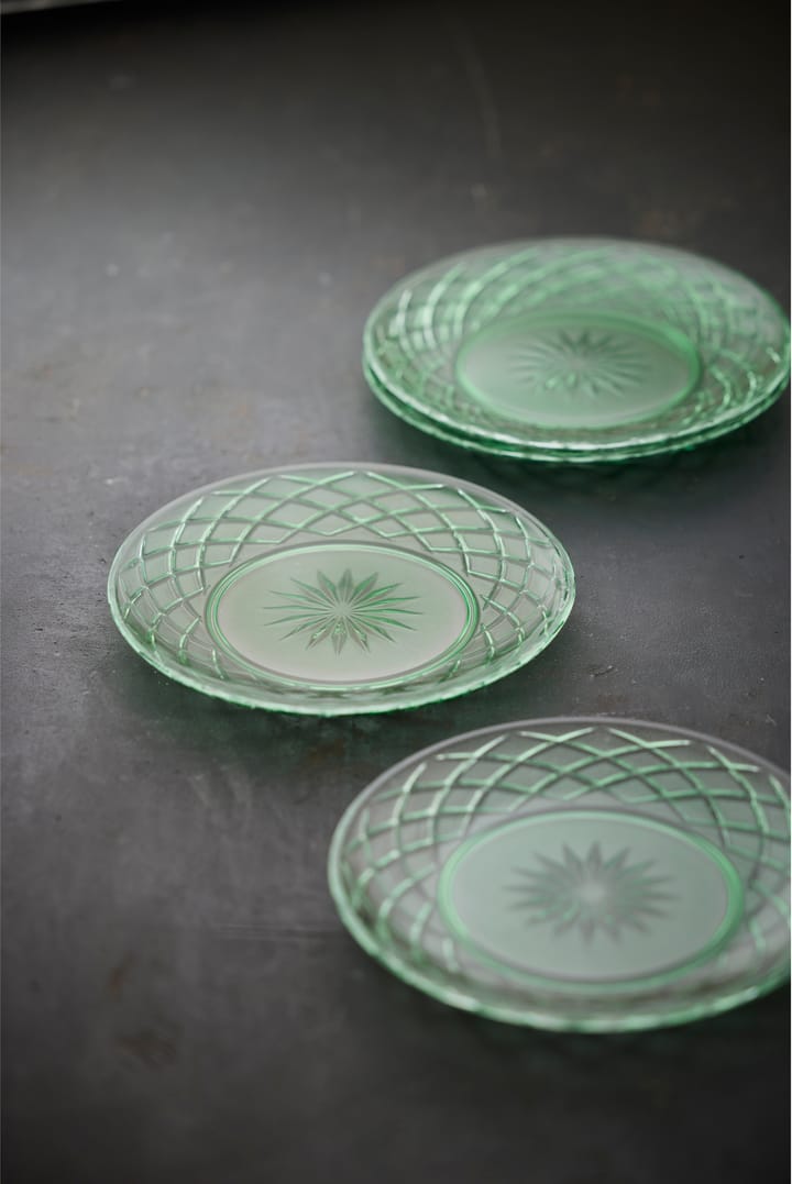 Sorrento plate Ø21 cm 4-pack, Green Lyngby Glas