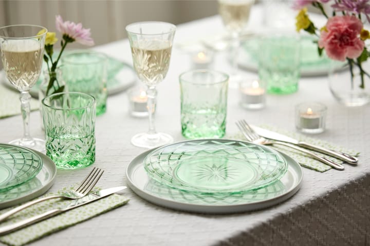 Sorrento plate Ø21 cm 4-pack, Green Lyngby Glas