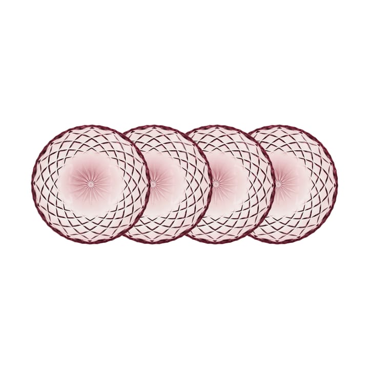 Sorrento small plate Ø16 cm 4-pack, Pink Lyngby Glas