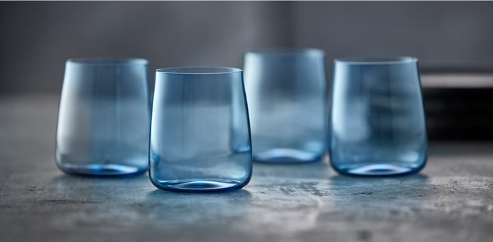 Zero water glass 42 cl 4-pack, Blue Lyngby Glas