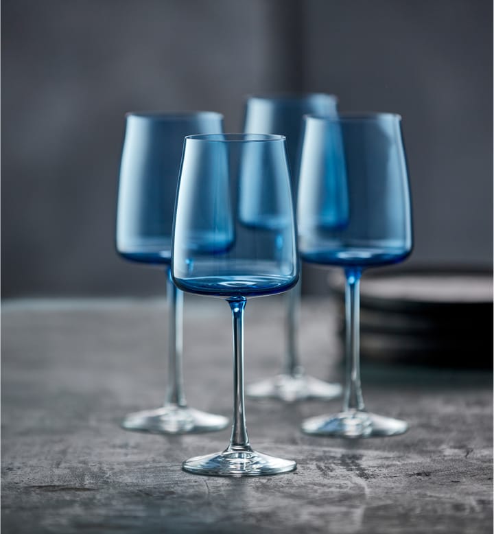 Zero white wine glass 43 cl 4-pack, Blue Lyngby Glas