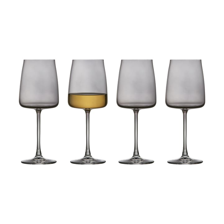 Zero white wine glass 43 cl 4-pack - Smoke - Lyngby Glas