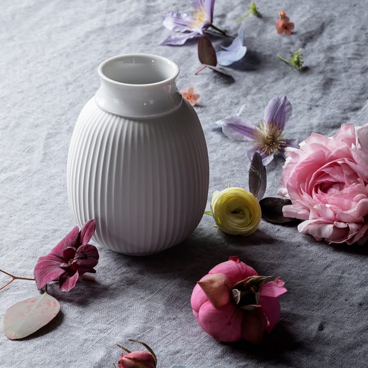 Lyngby Curve vase 12 cm, White Lyngby Porcelæn