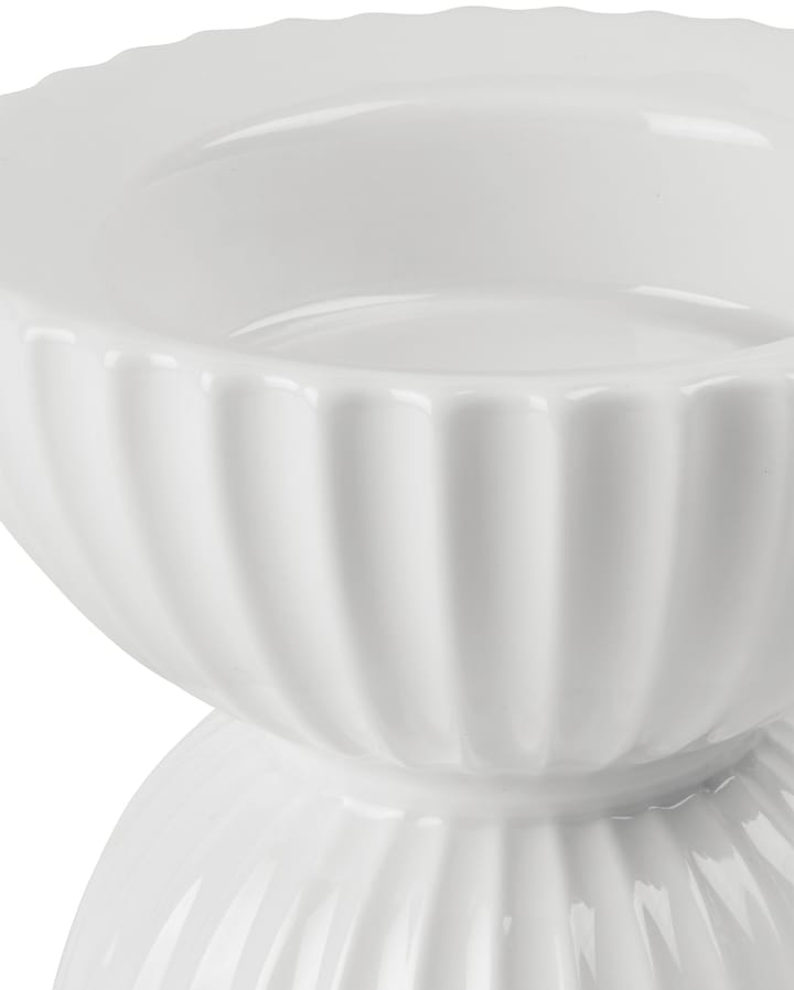 Lyngby Tura block candle holder Ø11.5 cm, White Lyngby Porcelæn