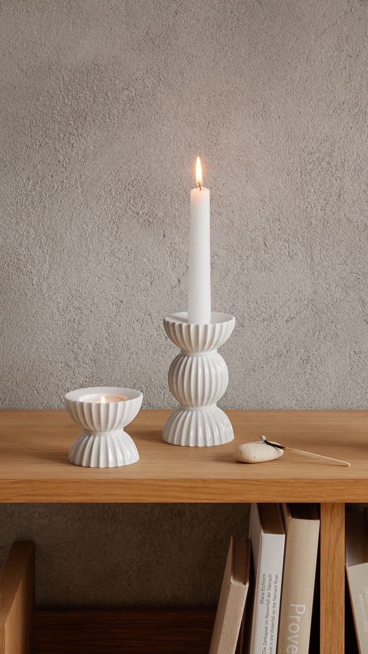 Lyngby Tura candle holder 14 cm, White Lyngby Porcelæn