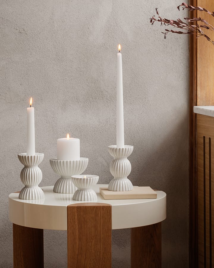 Lyngby Tura candle holder 14 cm, White Lyngby Porcelæn