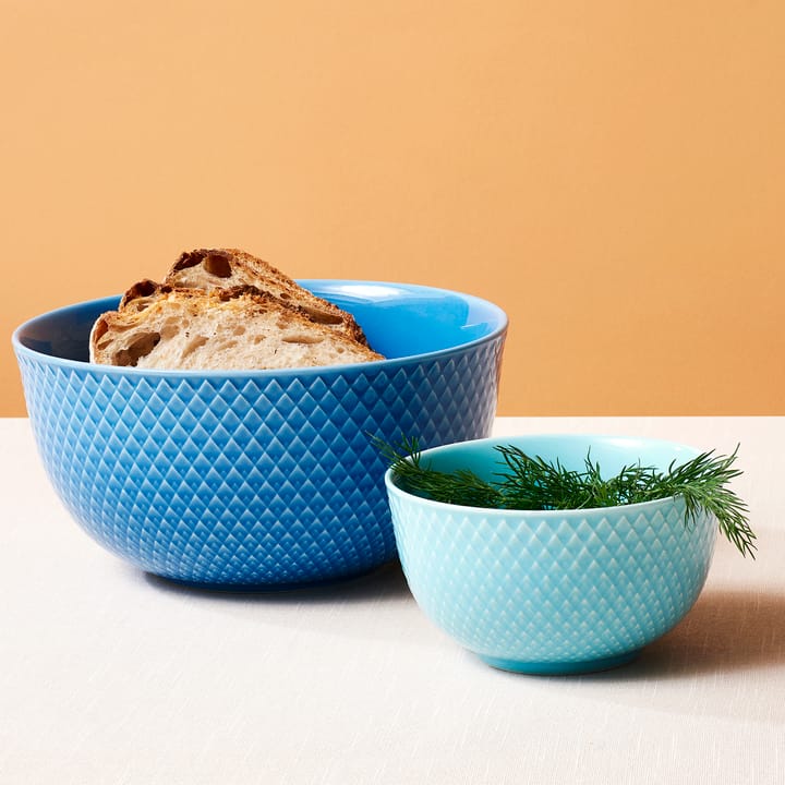 Rhombe bowl 32 cl, turquoise Lyngby Porcelæn