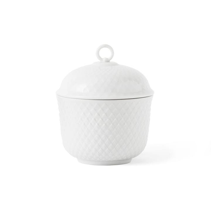 Rhombe bowl with lid Ø8.5 cm, White Lyngby Porcelæn