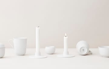 Rhombe candle holder 3 cm - White - Lyngby Porcelæn