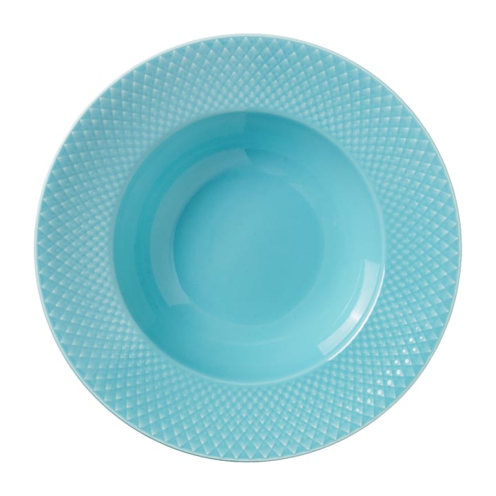 Rhombe deep plate Ø24.5 cm - Turquoise - Lyngby Porcelæn