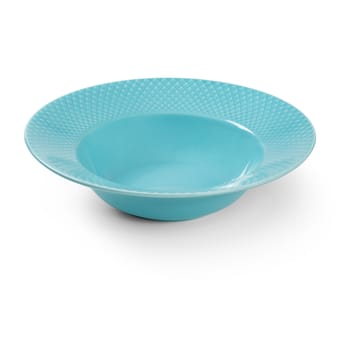 Rhombe deep plate Ø24.5 cm - Turquoise - Lyngby Porcelæn