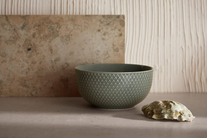 Rhombe Earth Bowl Ø13 cm, Moss Lyngby Porcelæn