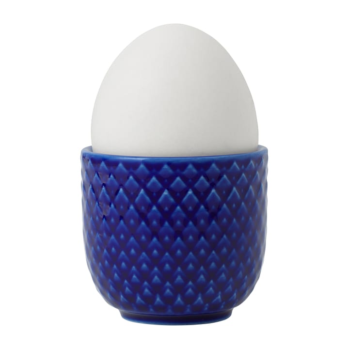 Rhombe egg cup Ø5 cm, Dark blue Lyngby Porcelæn